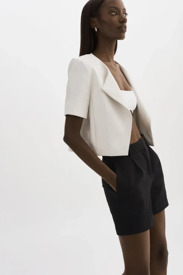 LAMARQUE Leather Jackets | DARIA | Cropped Leather Jacket White