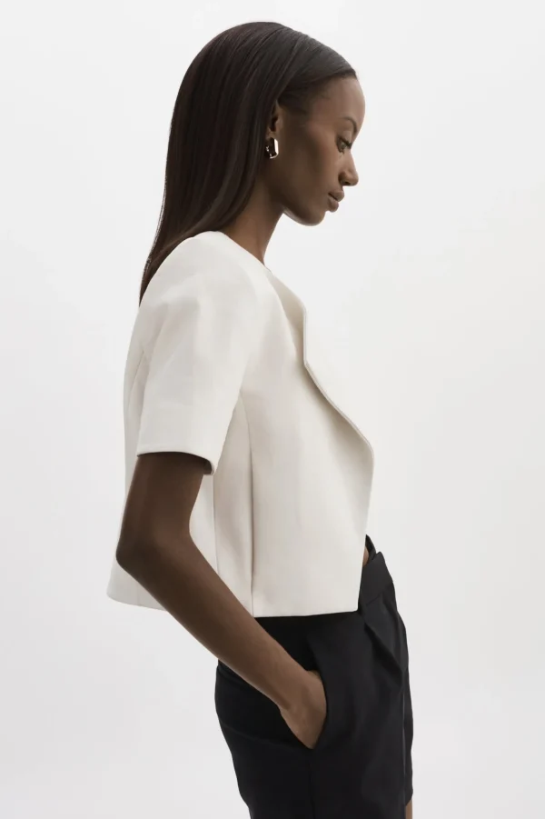 LAMARQUE Leather Jackets | DARIA | Cropped Leather Jacket White