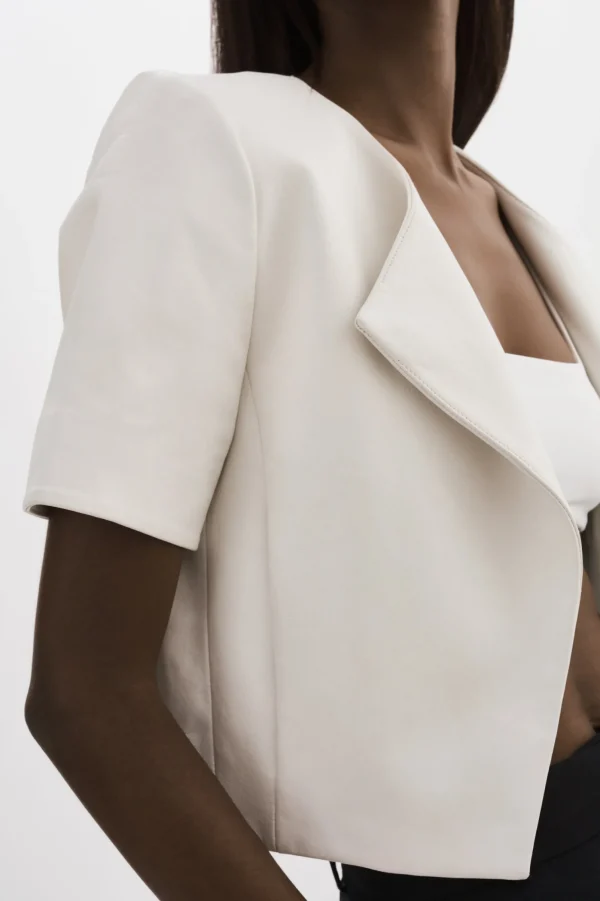 LAMARQUE Leather Jackets | DARIA | Cropped Leather Jacket White