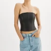 LAMARQUE Tops | DAVINA | Leather Bustier Black