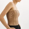 LAMARQUE Tops | DAVINA | Leather Bustier Sesame
