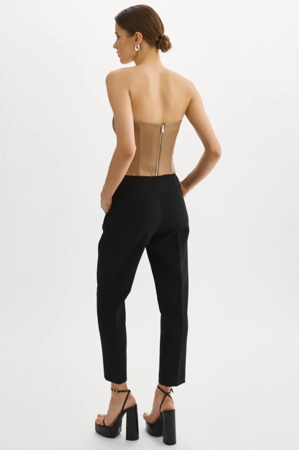 LAMARQUE Tops | DAVINA | Leather Bustier Sesame