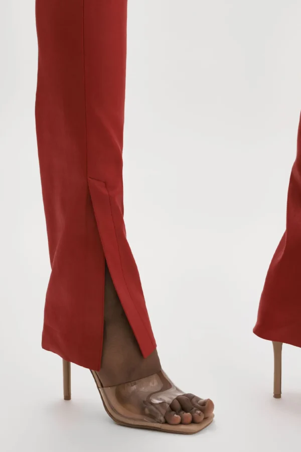 LAMARQUE Pants&Shorts | DAWN | Stretch Leather Pants Ruby Red