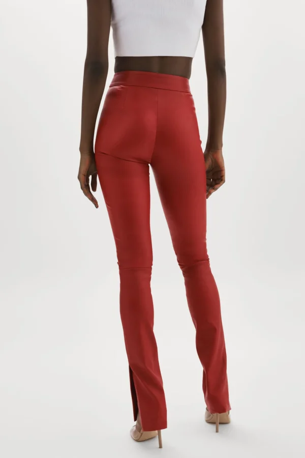 LAMARQUE Pants&Shorts | DAWN | Stretch Leather Pants Ruby Red
