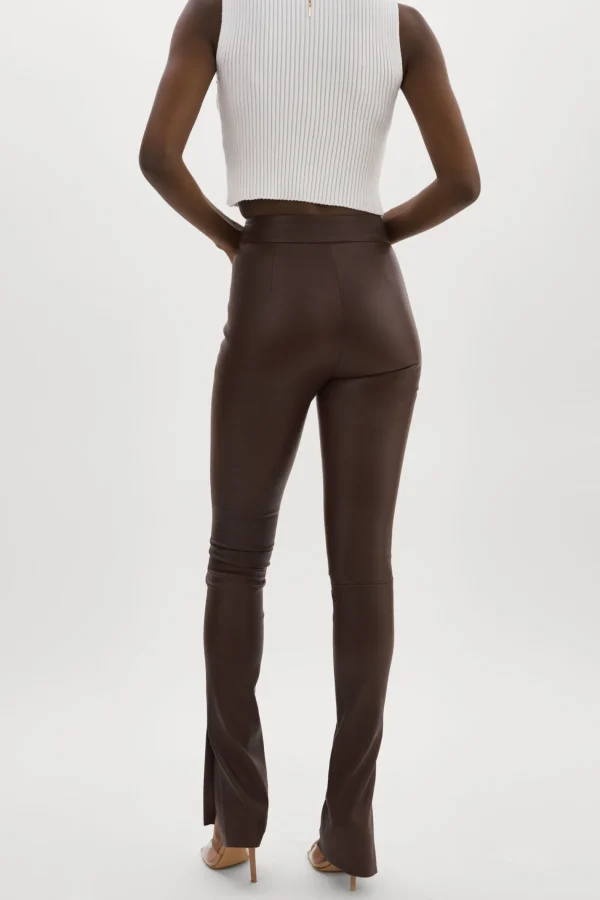 LAMARQUE Pants&Shorts | DAWN | Stretch Leather Pants Mahogany