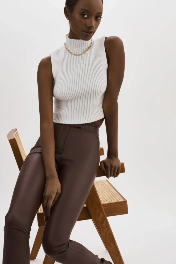 LAMARQUE Pants&Shorts | DAWN | Stretch Leather Pants Mahogany