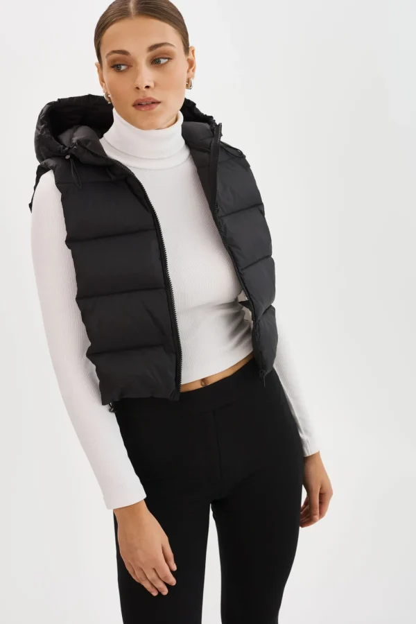 LAMARQUE Coats&Jackets | DELMA | Quilted Nylon Dickey Black