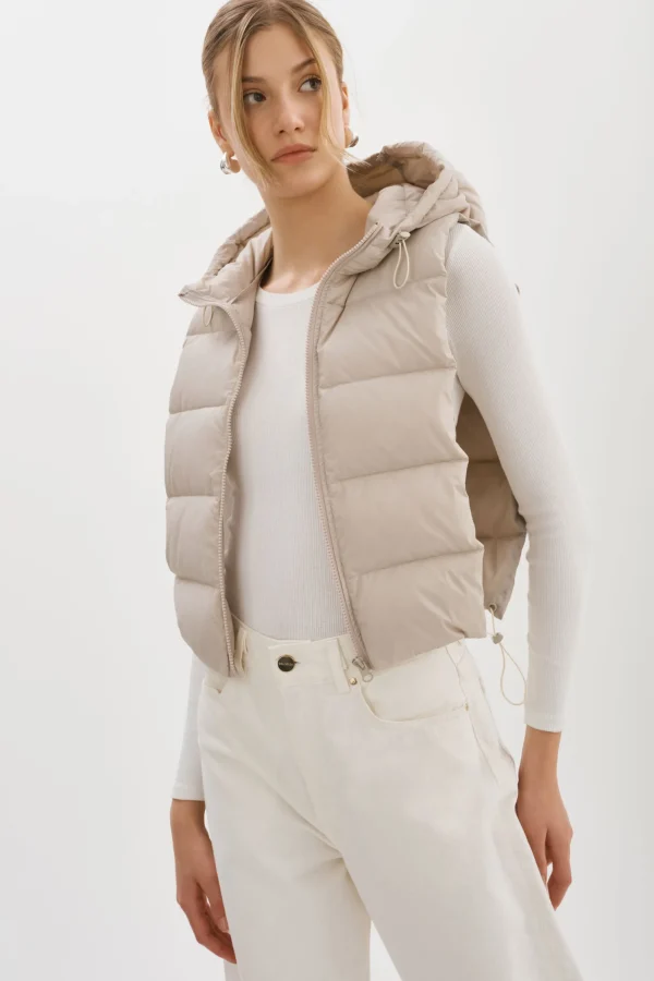 LAMARQUE Coats&Jackets | DELMA | Quilted Nylon Dickey Oat