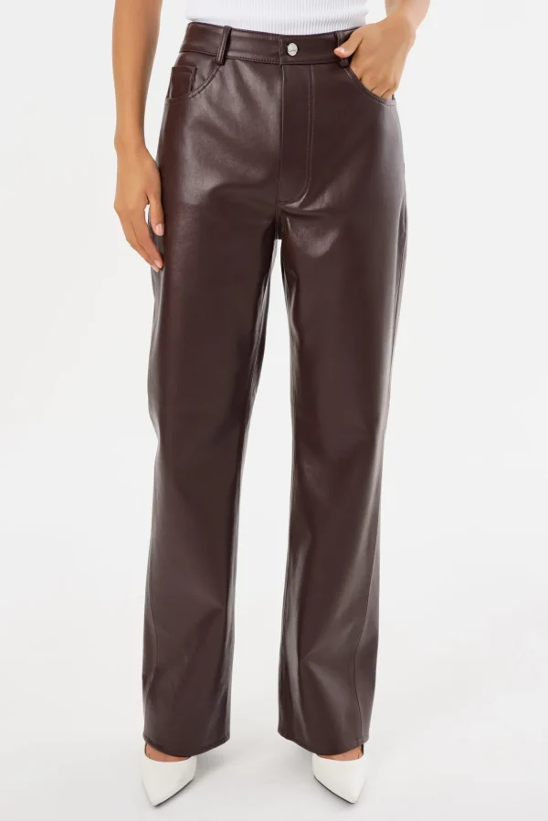 LAMARQUE Pants&Shorts | DEMORA | Recycled Leather Pants Mahogany