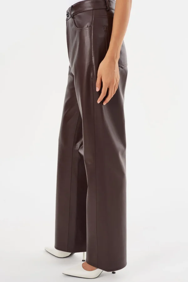 LAMARQUE Pants&Shorts | DEMORA | Recycled Leather Pants Mahogany