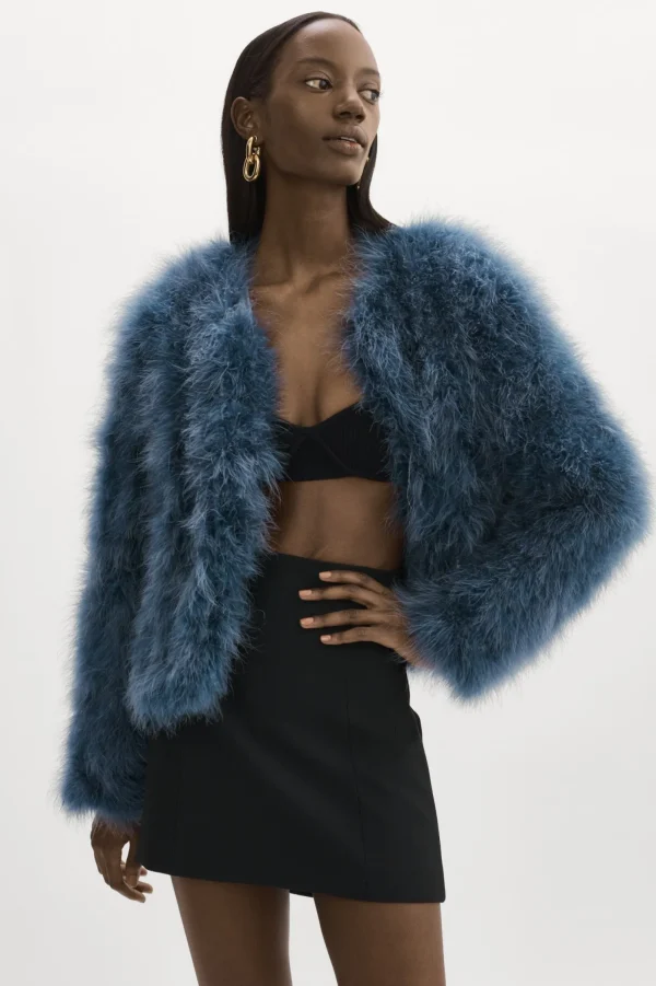 LAMARQUE Coats&Jackets | DEORA | Feather Jacket Smoked Blue