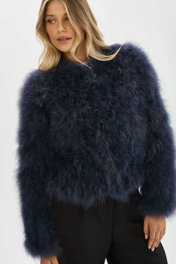 LAMARQUE Coats&Jackets | DEORA | Feather Jacket MIDNIGHT BLUE