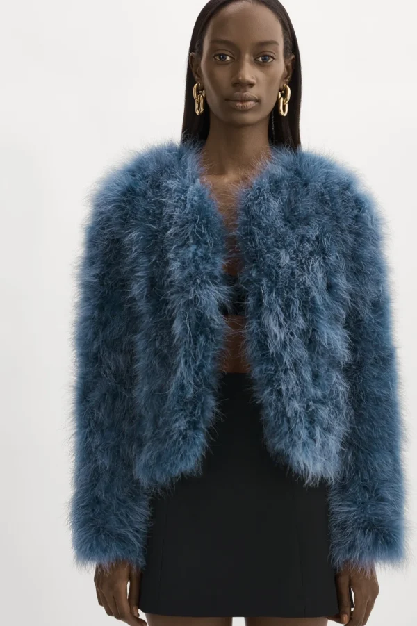 LAMARQUE Coats&Jackets | DEORA | Feather Jacket Smoked Blue