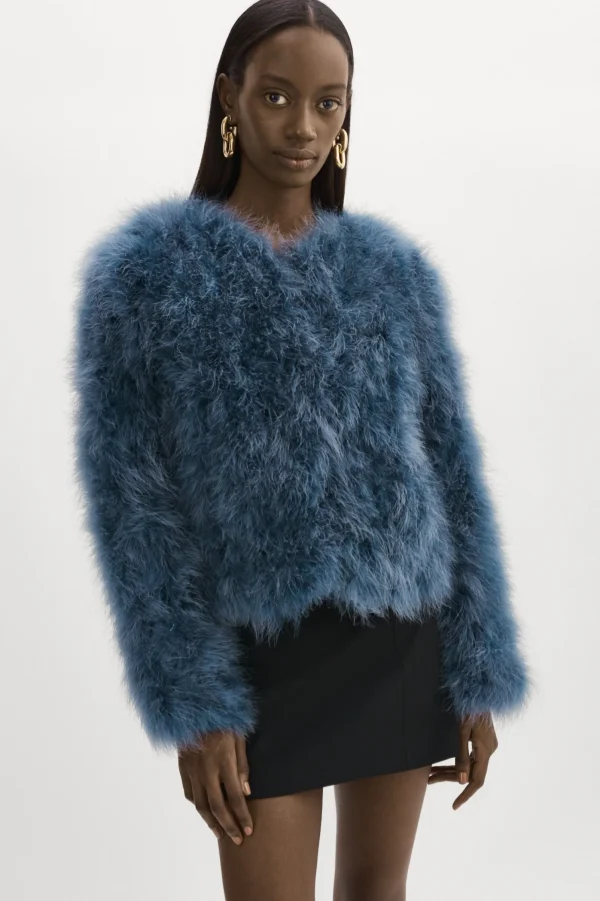 LAMARQUE Coats&Jackets | DEORA | Feather Jacket Smoked Blue