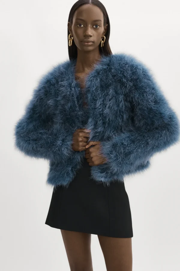 LAMARQUE Coats&Jackets | DEORA | Feather Jacket Smoked Blue