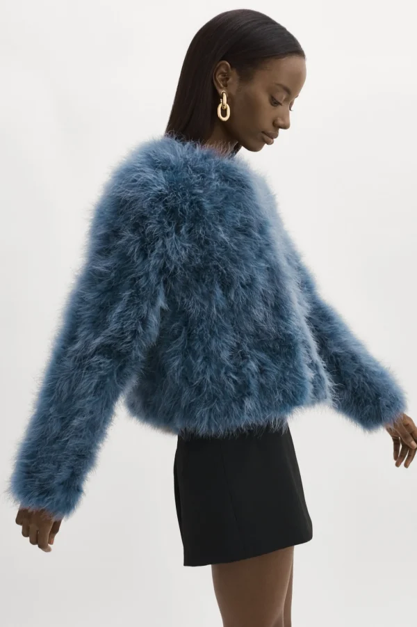 LAMARQUE Coats&Jackets | DEORA | Feather Jacket Smoked Blue