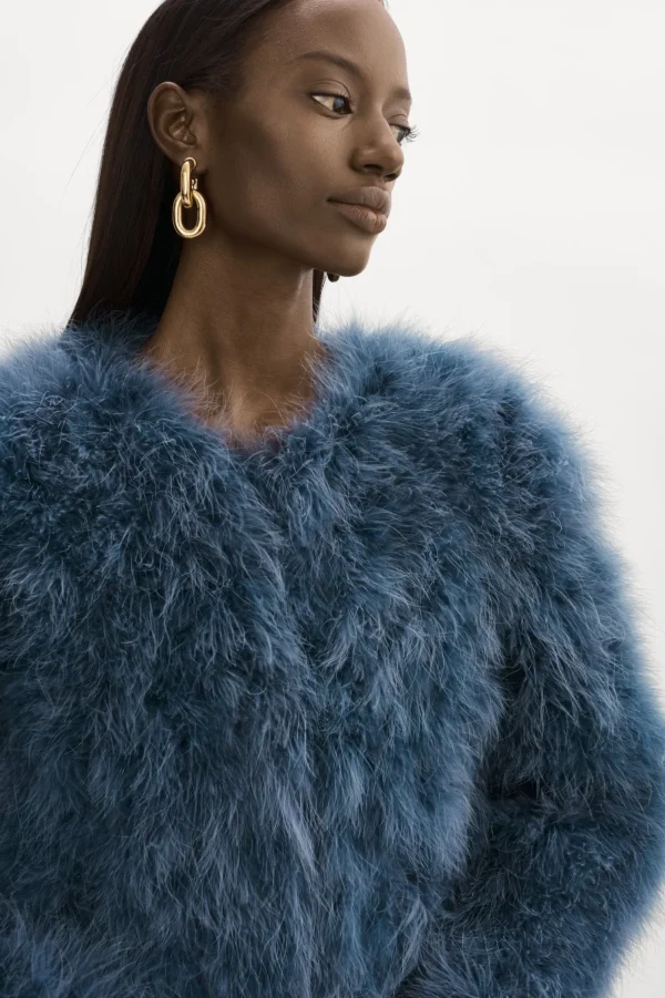 LAMARQUE Coats&Jackets | DEORA | Feather Jacket Smoked Blue