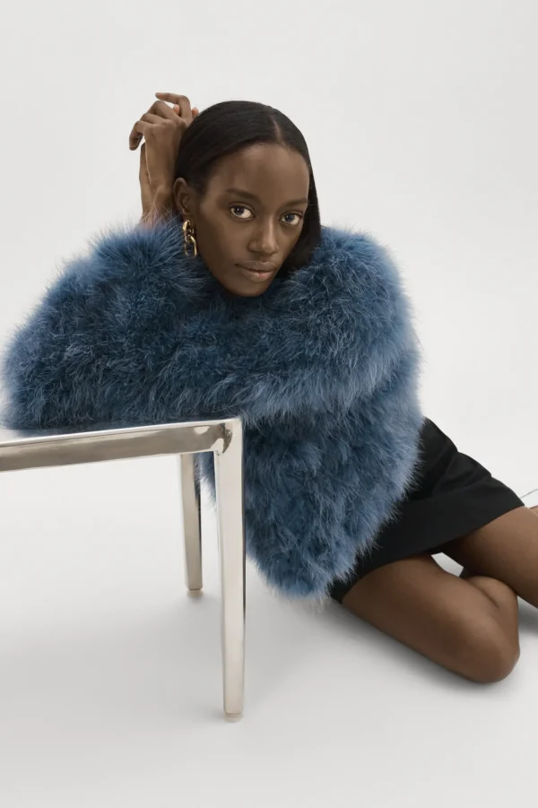 LAMARQUE Coats&Jackets | DEORA | Feather Jacket Smoked Blue
