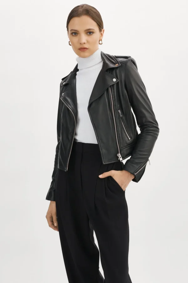 LAMARQUE Leather Jackets | DONNA | Iconic Leather Biker Jacket Black