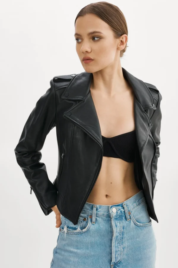 LAMARQUE Leather Jackets | DONNA | Iconic Leather Biker Jacket Black Black