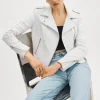 LAMARQUE Leather Jackets | DONNA | Iconic Leather Biker Jacket White
