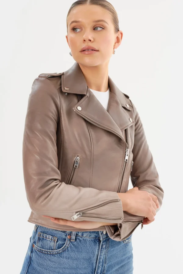 LAMARQUE Leather Jackets | DONNA | Iconic Leather Biker Jacket Desert Gradient