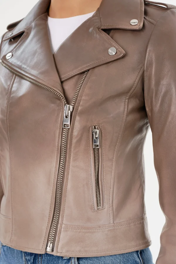 LAMARQUE Leather Jackets | DONNA | Iconic Leather Biker Jacket Desert Gradient