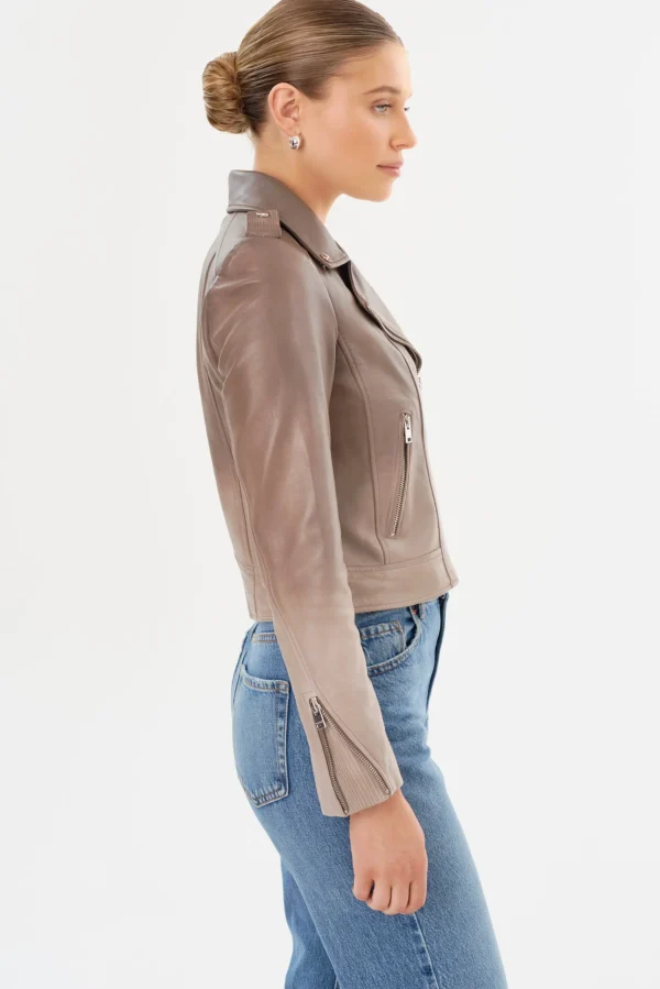 LAMARQUE Leather Jackets | DONNA | Iconic Leather Biker Jacket Desert Gradient
