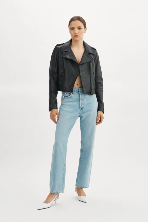 LAMARQUE Leather Jackets | DONNA | Iconic Leather Biker Jacket Black Black