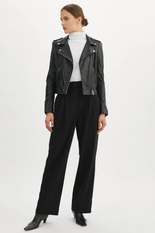 LAMARQUE Leather Jackets | DONNA | Iconic Leather Biker Jacket Black