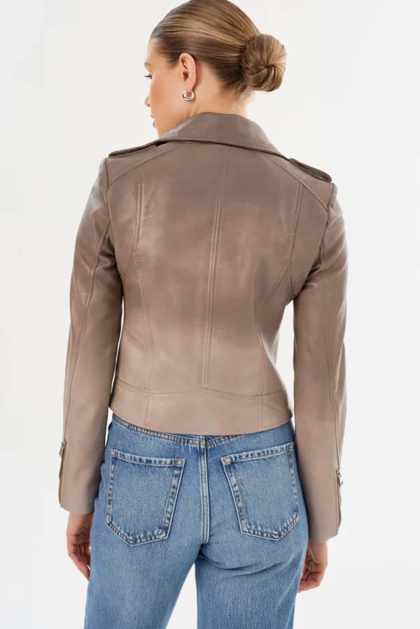 LAMARQUE Leather Jackets | DONNA | Iconic Leather Biker Jacket Desert Gradient