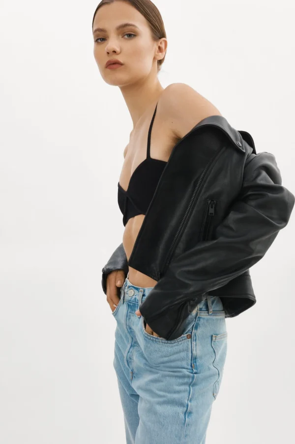 LAMARQUE Leather Jackets | DONNA | Iconic Leather Biker Jacket Black Black