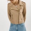 LAMARQUE Leather Jackets | DONNA GOLD | Iconic Leather Biker Jacket Wheat