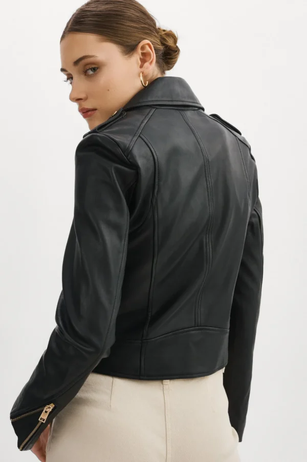 LAMARQUE Leather Jackets | DONNA GOLD | Iconic Leather Biker Jacket Black