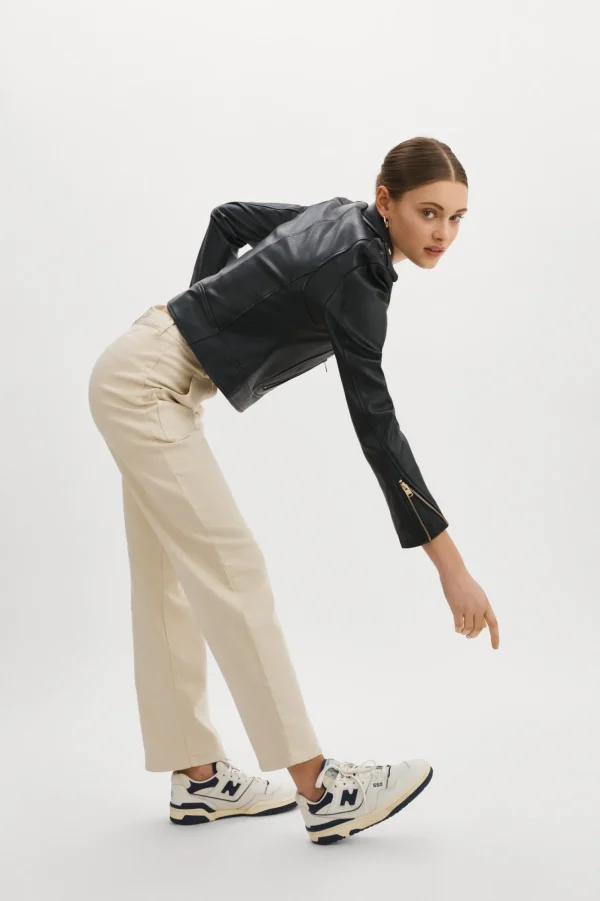 LAMARQUE Leather Jackets | DONNA GOLD | Iconic Leather Biker Jacket Black