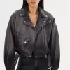 LAMARQUE Leather Jackets | DYLAN | 80's Leather Biker Jacket Black Shadow