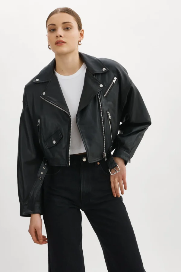 LAMARQUE Leather Jackets | DYLAN | 80's Leather Biker Jacket Black