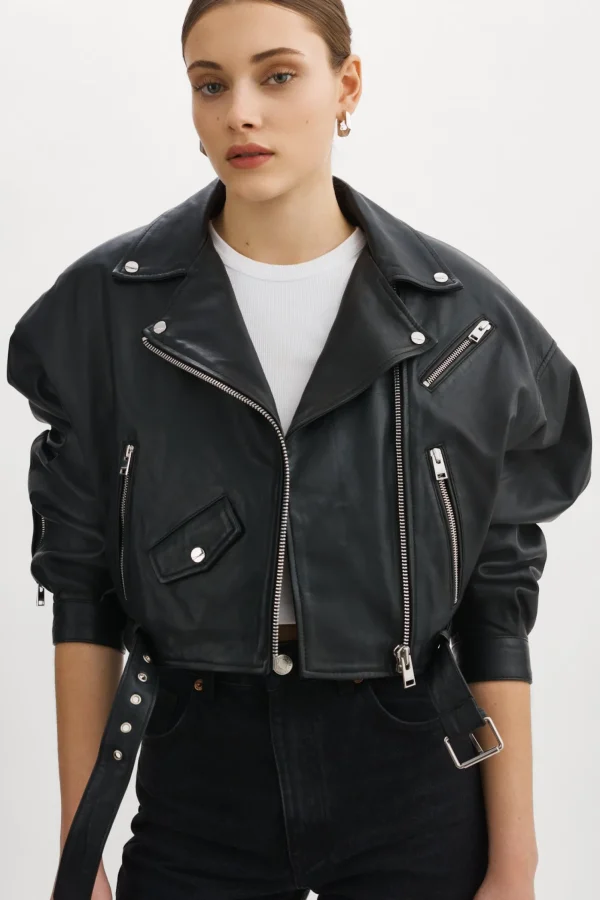 LAMARQUE Leather Jackets | DYLAN | 80's Leather Biker Jacket Black