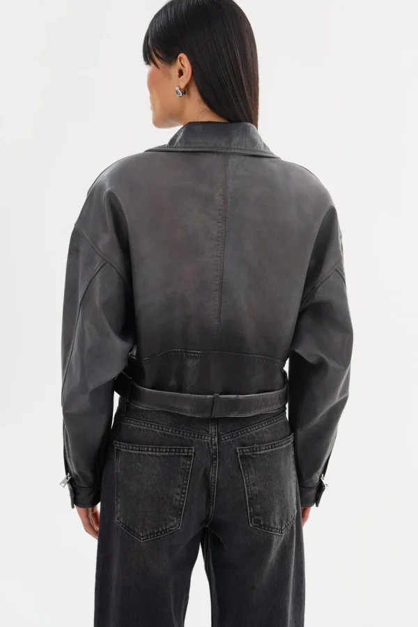 LAMARQUE Leather Jackets | DYLAN | 80's Leather Biker Jacket Black Shadow