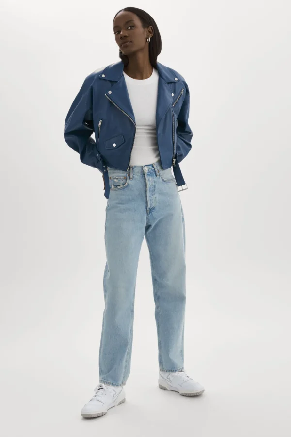 LAMARQUE Leather Jackets | DYLAN | 80's Leather Biker Jacket Midnight Blue