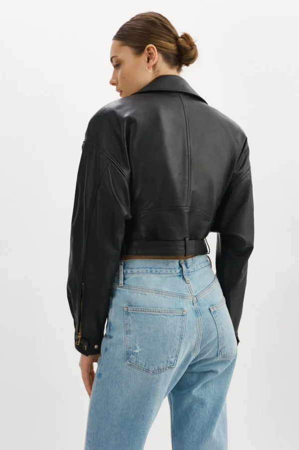 LAMARQUE Leather Jackets | DYLAN GOLD | 80's Leather Biker Jacket Black
