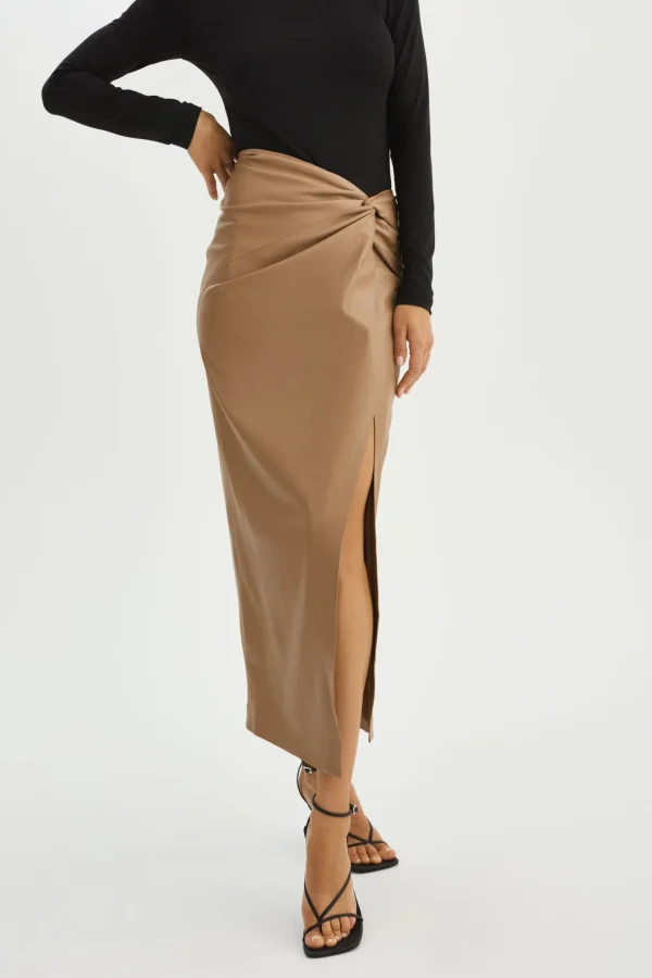 LAMARQUE Skirts | EILEEN | Faux Leather Maxi Skirt Mocha
