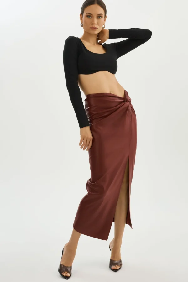 LAMARQUE Skirts | EILEEN | Faux Leather Maxi Skirt SYRAH