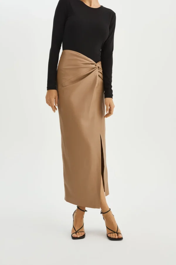 LAMARQUE Skirts | EILEEN | Faux Leather Maxi Skirt Mocha