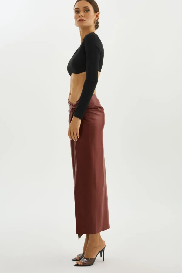 LAMARQUE Skirts | EILEEN | Faux Leather Maxi Skirt SYRAH