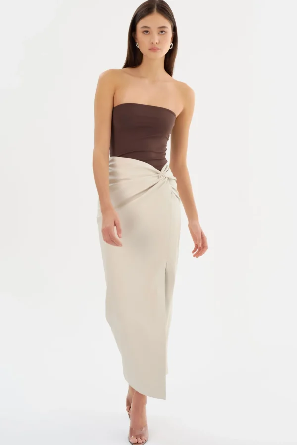 LAMARQUE Skirts | EILEEN | Faux Leather Maxi Skirt Bone
