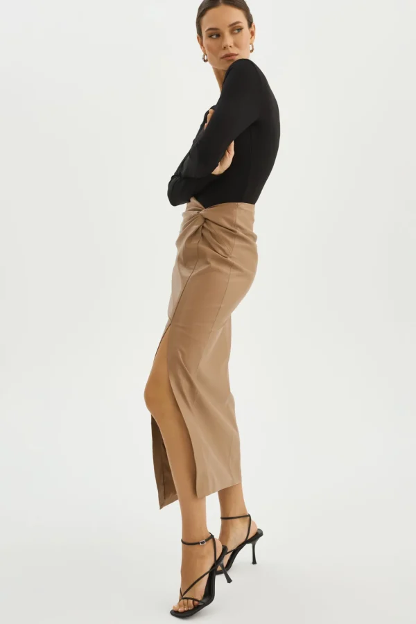 LAMARQUE Skirts | EILEEN | Faux Leather Maxi Skirt Mocha