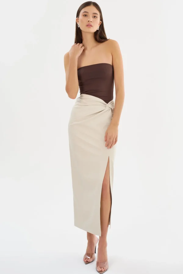 LAMARQUE Skirts | EILEEN | Faux Leather Maxi Skirt Bone