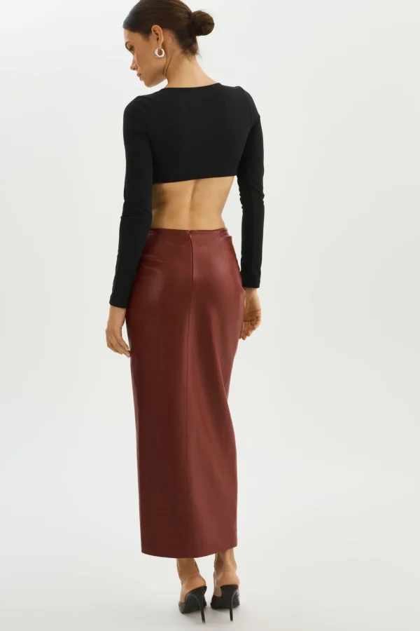 LAMARQUE Skirts | EILEEN | Faux Leather Maxi Skirt SYRAH