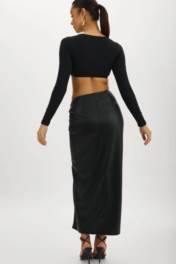 LAMARQUE Skirts | EILEEN | Faux Leather Maxi Skirt Black